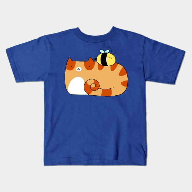 Bee and Orange Tabby Kids T-Shirt by saradaboru